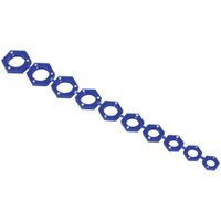 Sealey 10 Piece Magnetic Fastener Retainer Socket Insert Set, blue hexagonal inserts aligned in a row.