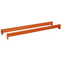 "Orange Sealey 1150mm cross beam pair for APR2701 racking, featuring sturdy metal construction and attachment hooks"