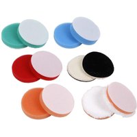 "Sealey 12 Piece Polishing Pad Set with various colored round pads for 56mm polishers"
