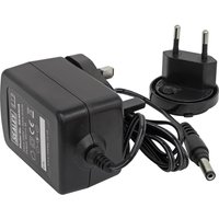 Black Sealey 15v universal power adaptor with interchangeable plug heads and coiled cable.
