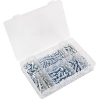 Clear plastic box with compartments containing 160 silver lead nipples by Sealey.