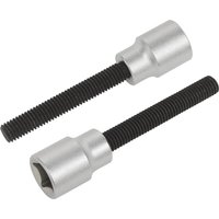 Sealey 2 Piece 3/8" Drive Brake Drum Remover kit with silver sockets and black threaded rods.