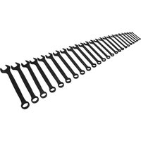 Sealey 25 Piece Combination Spanner Set in black module tray, featuring various sizes of silver open and ring spanners.