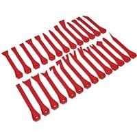 Red Sealey 27 Piece Trim and Panel Clip Tool Set with various shaped pry tools arranged in rows.