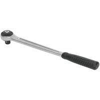 Sealey 3/4" drive ratchet with silver metal body, black grip handle, and fine tooth twist reverse mechanism.