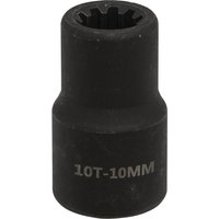 Black Sealey 3/8" drive 10-point square Ribe brake caliper socket with "10T-10MM" marking.