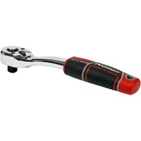 Sealey 3/8" drive offset flip reverse ratchet with chrome finish and red-black ergonomic handle.