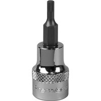 Sealey 3/8" Drive Spline Bit Socket, chrome finish with knurled grip and engraved logo.