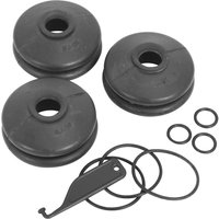 Sealey 3 Piece Ball Joint Dust Cover Set, black rubber covers with rings and a small black tool.