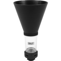 Black and clear Sealey engine oil funnel with wide top, narrow spout, and Sealey logo for Renault and Nissan vehicles.