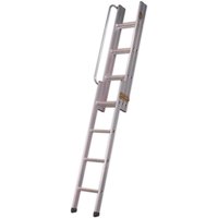 Sealey 3 Section Loft Ladder, aluminum, foldable, with safety handrail and non-slip feet.