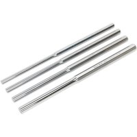 Sealey 4 Piece Extra Long Parallel Pin Punch Set, silver metallic finish, cylindrical design, varying lengths.