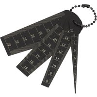 Black Sealey 4 Piece Taper Bore Gauge Set with measurement markings and ball chain attachment