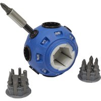 Blue spherical Sealey multi-tool with various wrench bits and two sets of detachable heads.