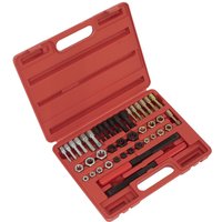 Red Sealey 42 Piece Re-Threader Master Kit with various taps, dies, and accessories in a molded plastic case.
