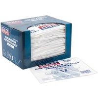 Sealey 5-In-1 Disposable Car Interior Protection Kit in a blue box with white protective sheets visible.