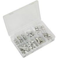 Sealey 52 Piece Copper Lug Terminal Assortment in a clear plastic case with multiple compartments.