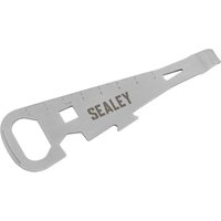 Sealey 7 in 1 multi-tool with silver metal finish, featuring a can opener, scraper, and wrench notches.