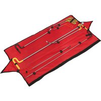 Sealey 8 Piece Paintless Dent Repair Kit with red fabric case, includes metal rods with yellow handles.