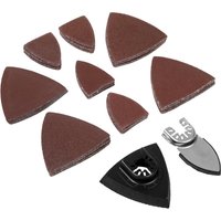 Sealey 82 Piece OIS Oscillating Multi Tools Sanding Set with triangular sandpaper pads and metal attachments.