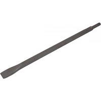 Long, dark gray Sealey chisel, 25x450mm, with a flat blade and hexagonal shank for Kango 637 tools.