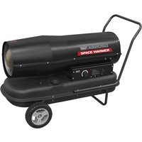 Black Sealey AB2050 kerosene and diesel space heater with wheels and handle, red branding on side.
