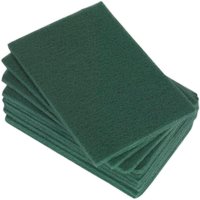 Green Sealey abrasive hand pads stacked, rectangular shape with textured surface.