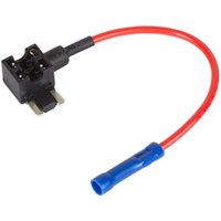 Black Sealey micro fuse holder link with red wire and blue connector end.