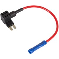 Black Sealey Micro II fuse holder link with red wire and blue connector.