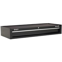 Black Sealey add-on chest with one drawer, ball bearing runners, and sleek design.