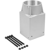 Sealey silver square head fence post driver adaptor with cylindrical top, includes four black bolts and nuts.