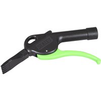 Black Sealey air curtain blow gun with a green trigger and ergonomic handle design.
