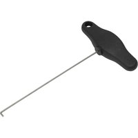Black Sealey airbag removal tool for Land Rover with a long metal hook and ergonomic handle.