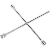 Silver Sealey AK2096 4 Way Heavy Duty Wheel Brace with cross design and four socket heads.