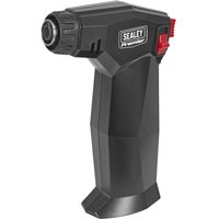 Black Sealey electronic micro gas soldering iron with red ignition button and ergonomic grip