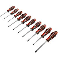 Sealey AK4324 Torx screwdriver set with red and black ergonomic handles, featuring ten precision tips.