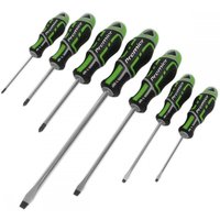Sealey AK4325HV Screwdriver Set, 7-piece, Hi-Vis green and black handles with ergonomic Gripmax® design.