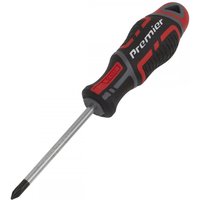 Phillips #1 screwdriver with 75mm steel shaft and black-red Gripmax handle labeled "Premier" by Sealey.