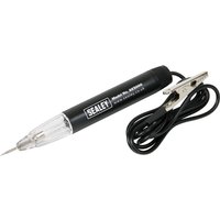Black Sealey AK5000 Circuit Tester with pointed metal probe, clear tip, and attached black cable with alligator clip.