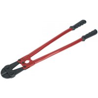 Red and black Sealey bolt cropper, 750mm length, with 13mm cutting capacity and rubber grip handles.