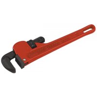 Red Sealey pipe wrench, European pattern, 300mm, cast steel with adjustable jaw and textured grip handle.