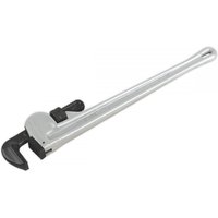 Sealey AK5110 pipe wrench, European pattern, 610mm, silver aluminum alloy with black adjustable jaw.