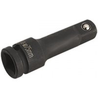 Black Sealey impact extension bar, 75mm length, 1/2in square drive, with engraved size marking and chrome finish.