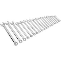 Sealey AK6083 21 Piece Combination Jumbo Wrench Set, silver, open and box end wrenches arranged in size order.