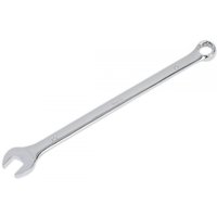 Extra-long silver combination spanner, 19mm, with open-end and ring-end by Sealey.