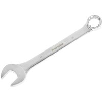 Silver Sealey combination spanner, super jumbo size, 48mm, with open-end and ring-end, polished finish.