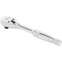 Sealey AK660DF 1/4" drive pear head ratchet wrench, polished chrome finish with ergonomic handle.