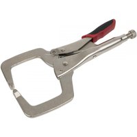 Sealey AK6874 Locking C-Clamp, silver with red and black handle, 280mm length, 0-90mm capacity.