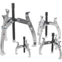Sealey AK79 gear puller set with three silver triple-leg pullers and black central screws in varying sizes.