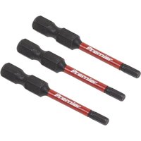 Sealey AK8236 Hex 3mm impact power tool bits, 50mm length, black with red and white branding, set of 3.